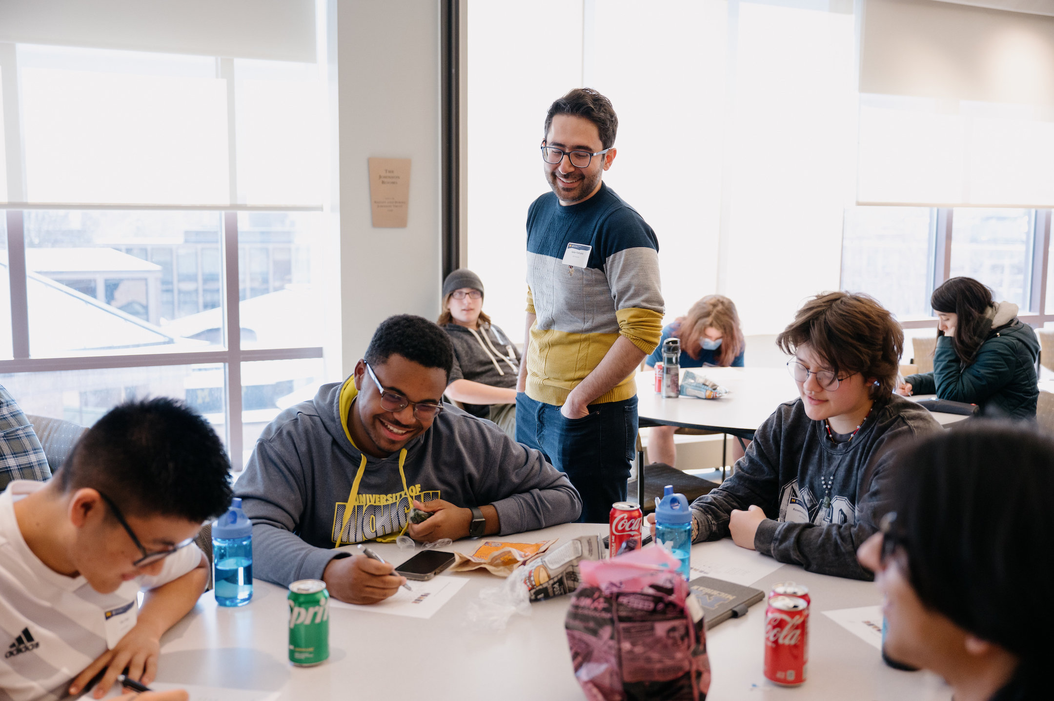 Salar Fattahi helping high school student solve math problems