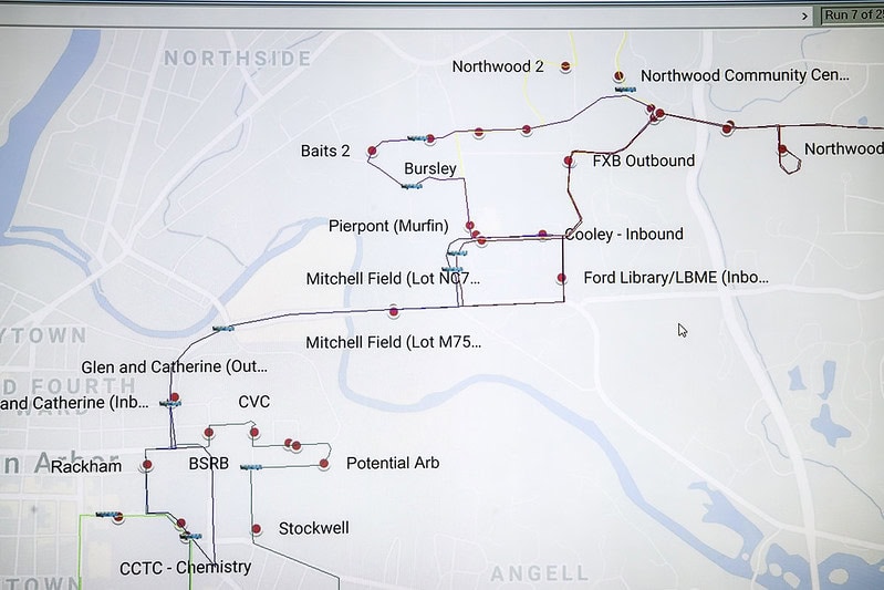 Map of north campus showing bus stops 